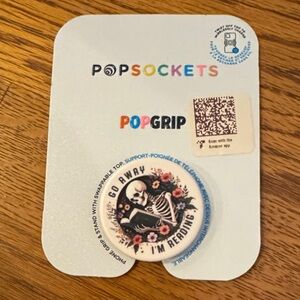 PopSockets Round PopGrip with Skeleton Reading Pattern